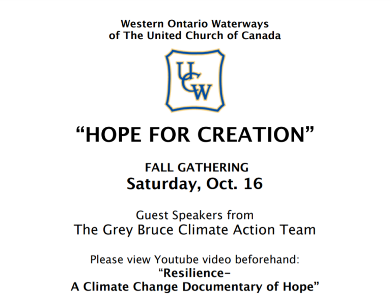 Hope for Creation – UCW Fall Gathering