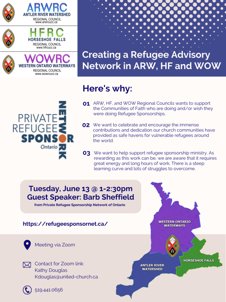 event poster for refugee advisory network