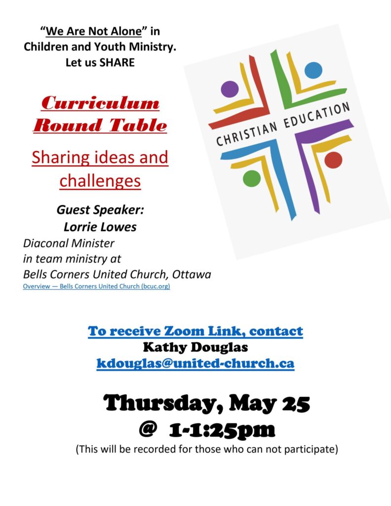 a rainbow coloured cross on event poster for children and youth ministry