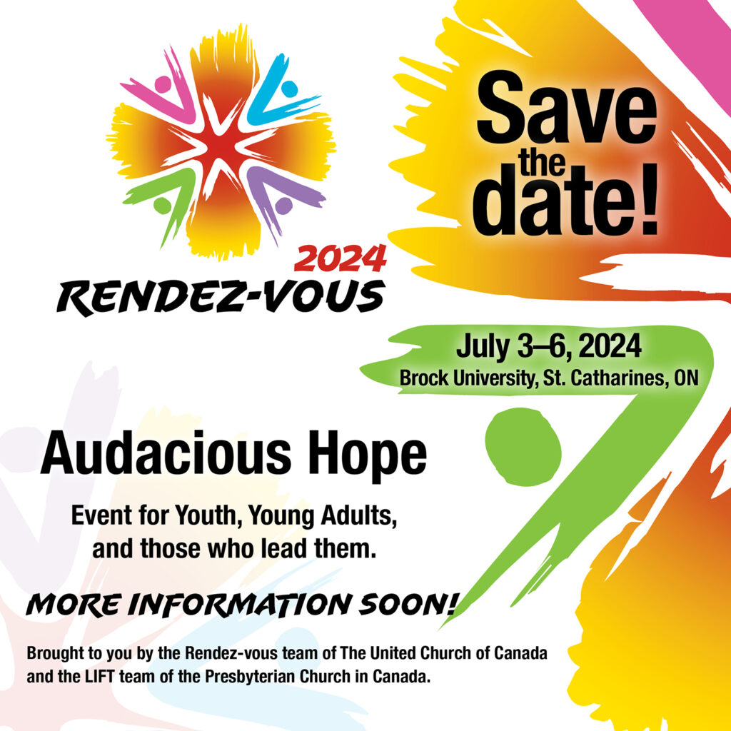 orange green and red coloured poster promoting rendez vous 2024